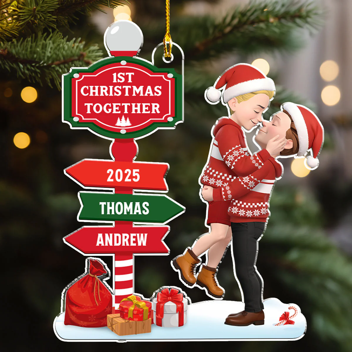 Together Since First Christmas - Personalized Custom Acrylic Ornament - Image 3