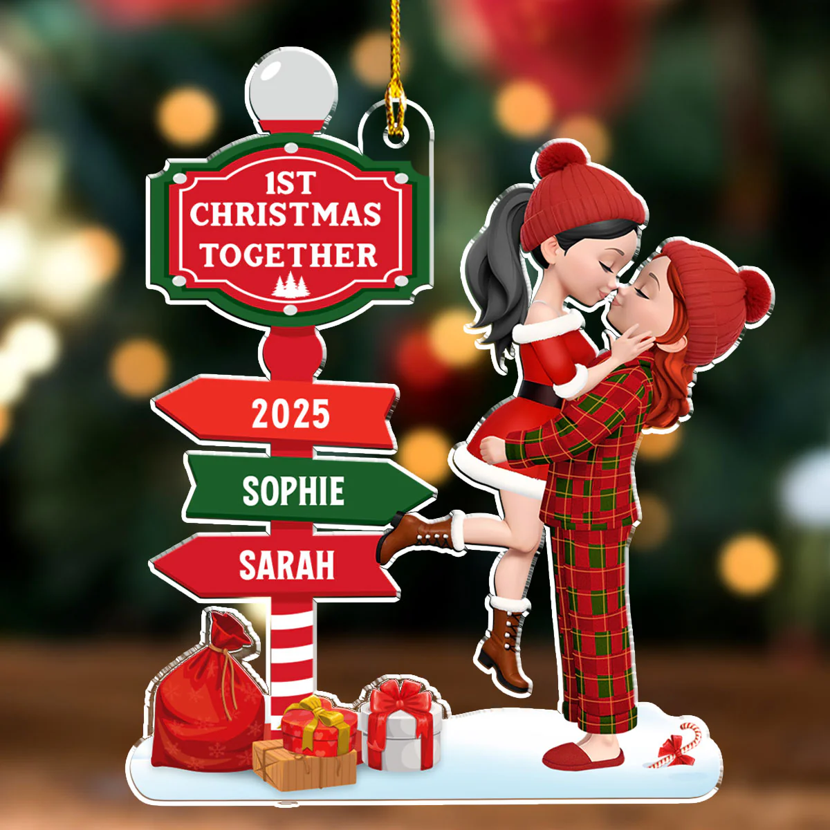 Together Since First Christmas - Personalized Custom Acrylic Ornament - Image 4