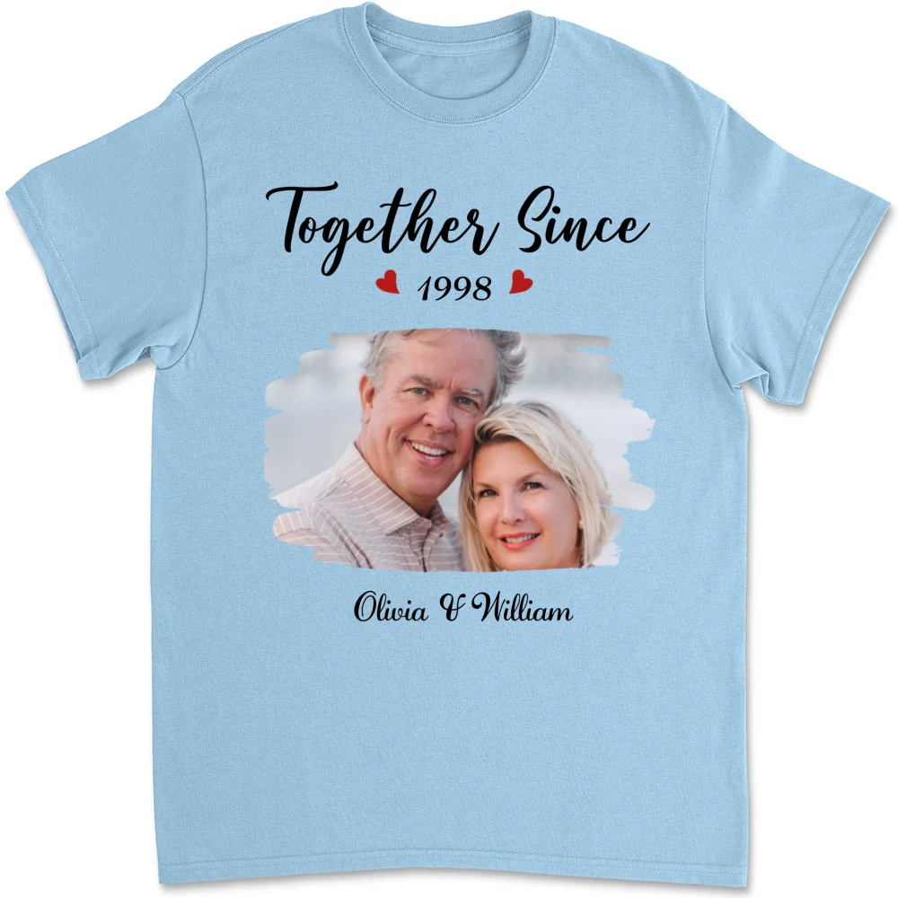 Together Since Husband Wife Photo - Personalized Custom Shirt - Image 10