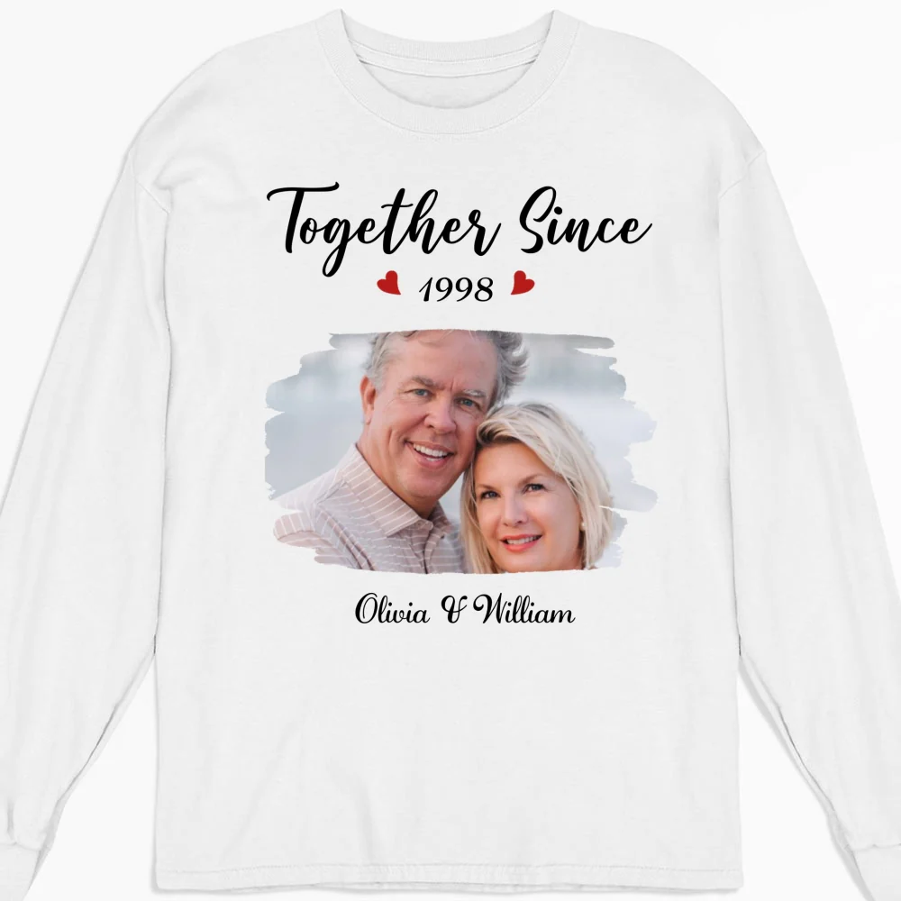 Together Since Husband Wife Photo - Personalized Custom Shirt - Image 12