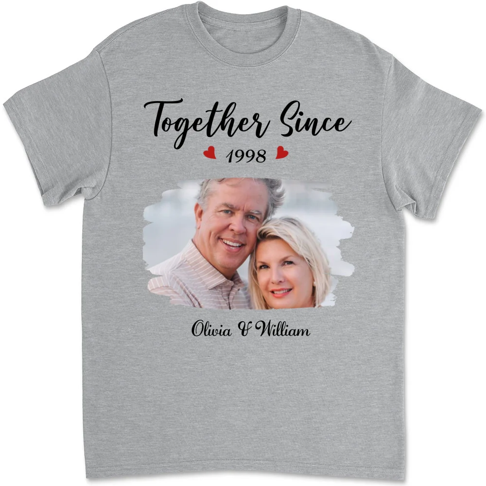 Together Since Husband Wife Photo - Personalized Custom Shirt - Image 9