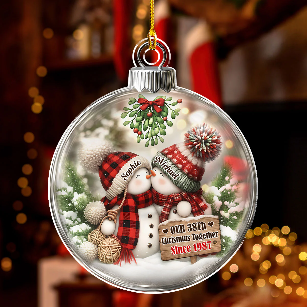 Together Since The First Snow - Personalized Custom 3D Effect Acrylic Ornament - Image 5