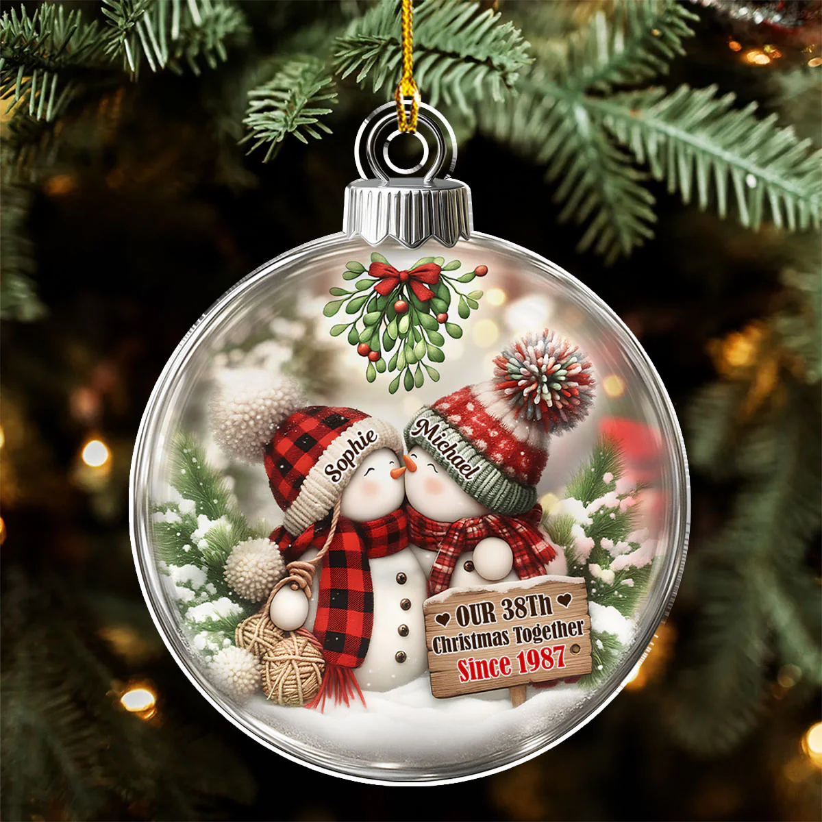 Together Since The First Snow - Personalized Custom 3D Effect Acrylic Ornament - Image 6