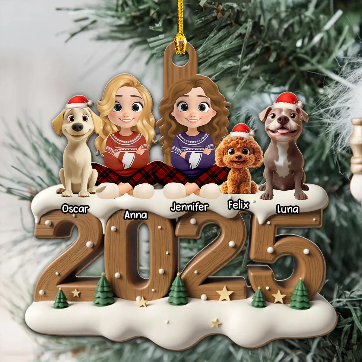 Together This Year Onwards - Personalized Custom 3D Effect Wood Ornament - Image 3