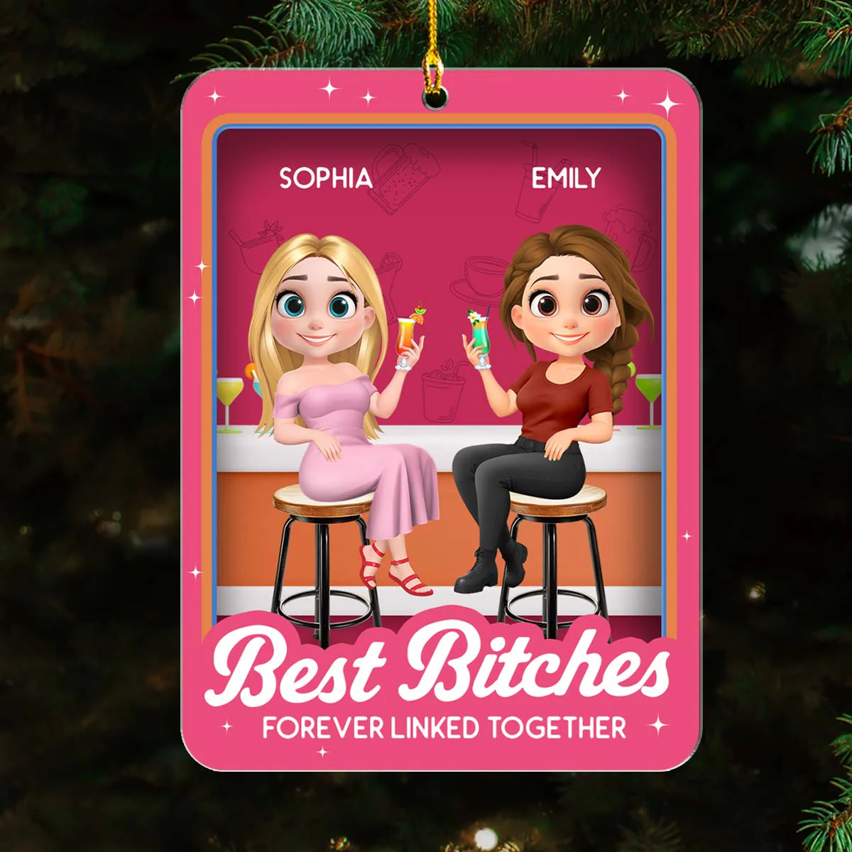 Together Through Every Dumb Decision - Personalized Custom 3D Effect Acrylic Ornament