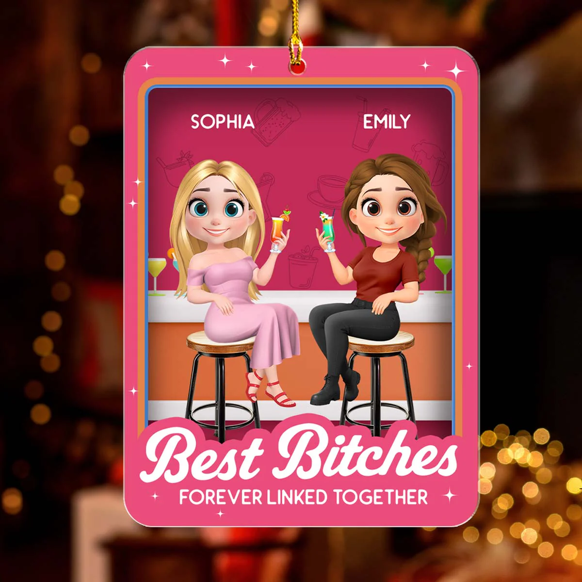 Together Through Every Dumb Decision - Personalized Custom 3D Effect Acrylic Ornament - Image 4