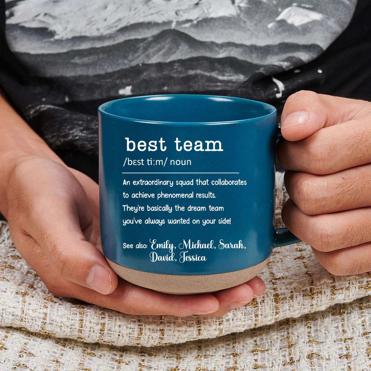 Together We Are A Team - Personalized Custom Pottery Mug - Image 3