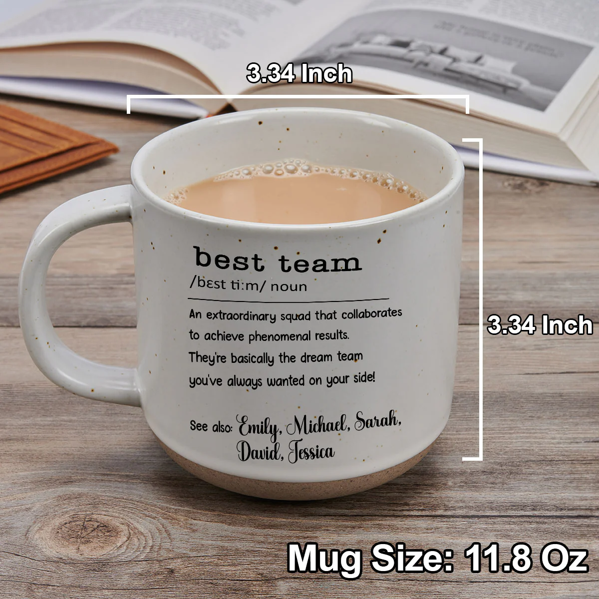 Together We Are A Team - Personalized Custom Pottery Mug - Image 4