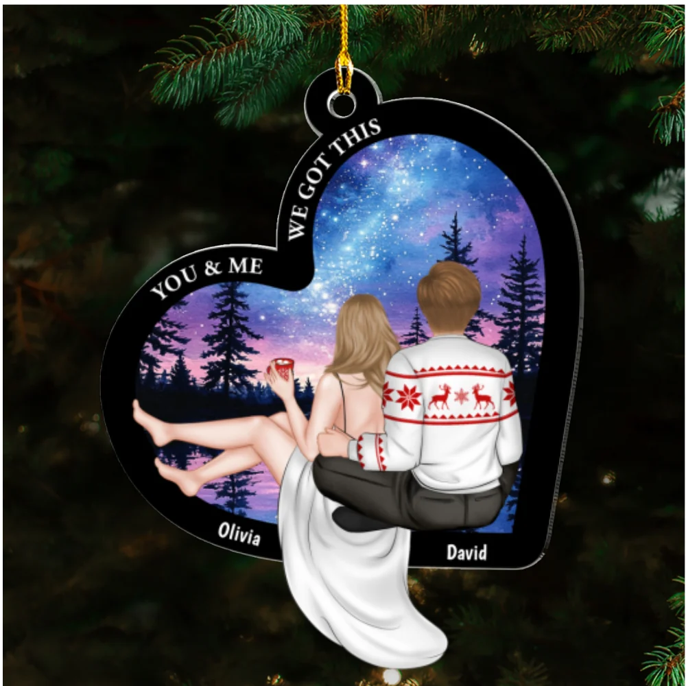 Together We Build A Life We Love - Personalized Custom Acrylic Ornament - Image 6