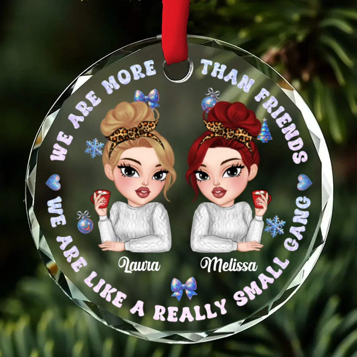 Together We Conquer Every Storm - Personalized Custom Glass Ornament - Image 6