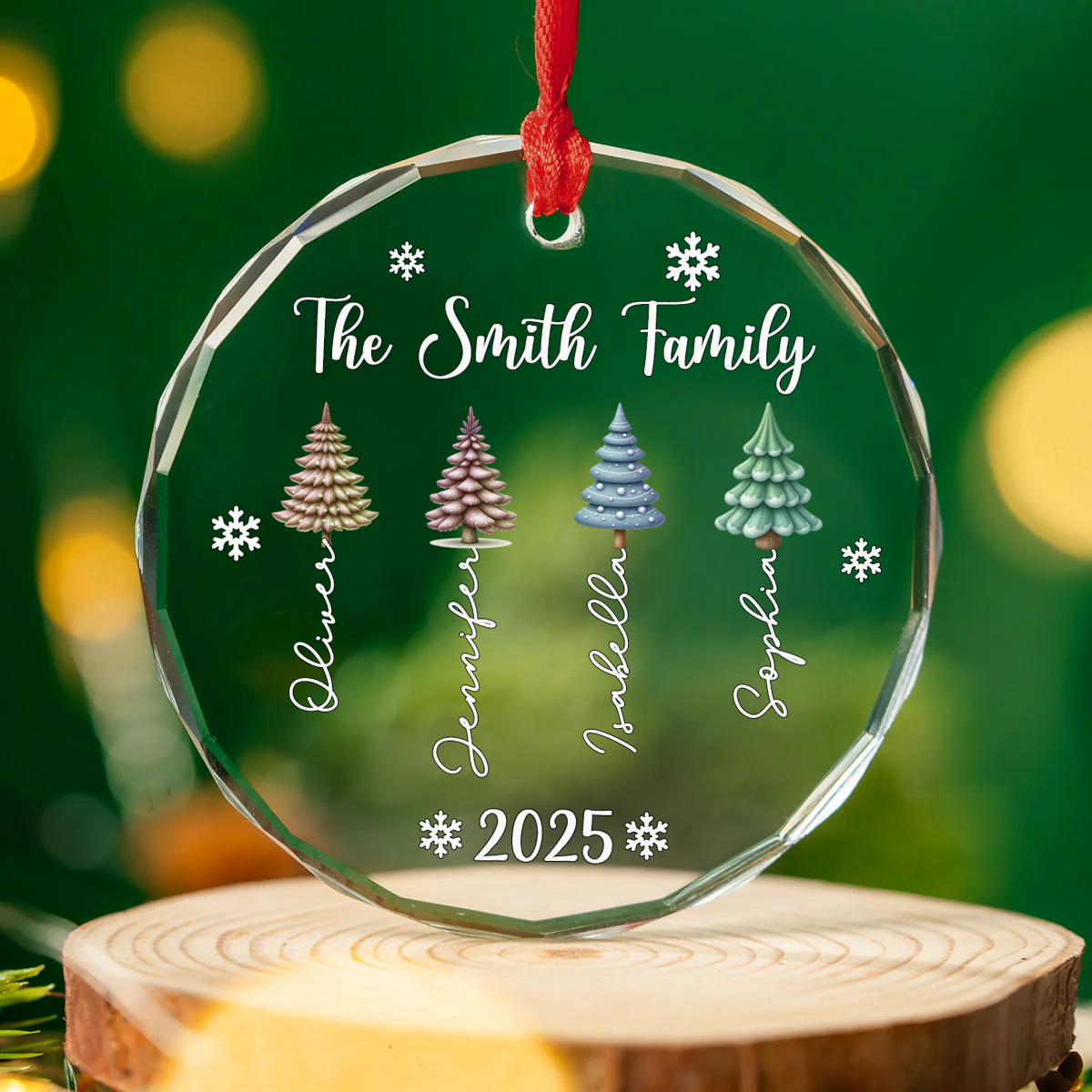 Together We Grow In Love - Personalized Custom Glass Ornament - Image 2
