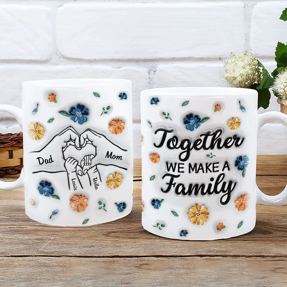 Together We Make A Family - Personalized Custom 3D Inflated Effect Mug - Image 3