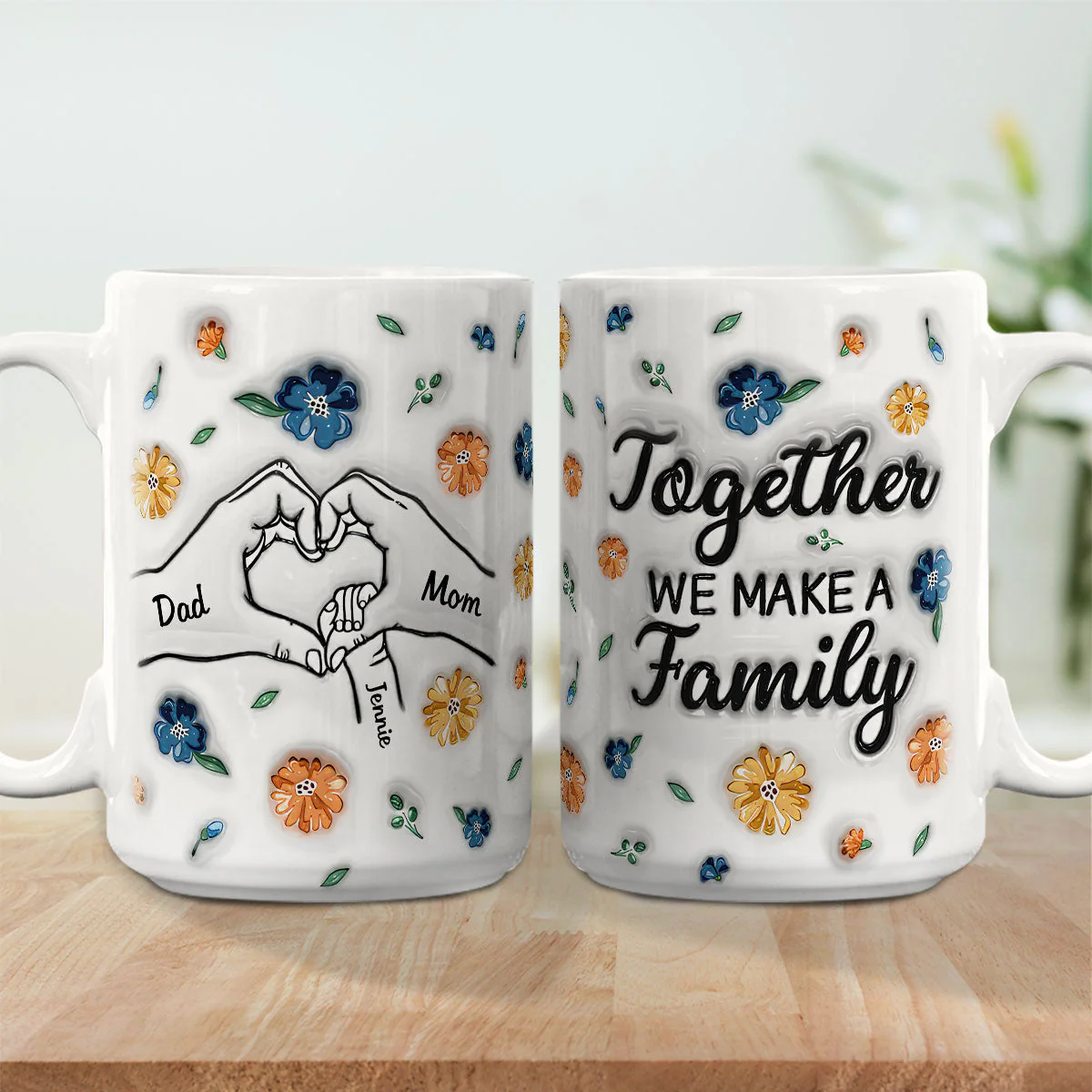 Together We Make A Family - Personalized Custom 3D Inflated Effect Mug - Image 4