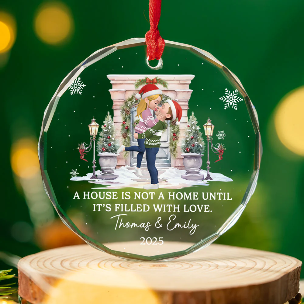 Together We Make A Home - Personalized Custom Glass Ornament - Image 2