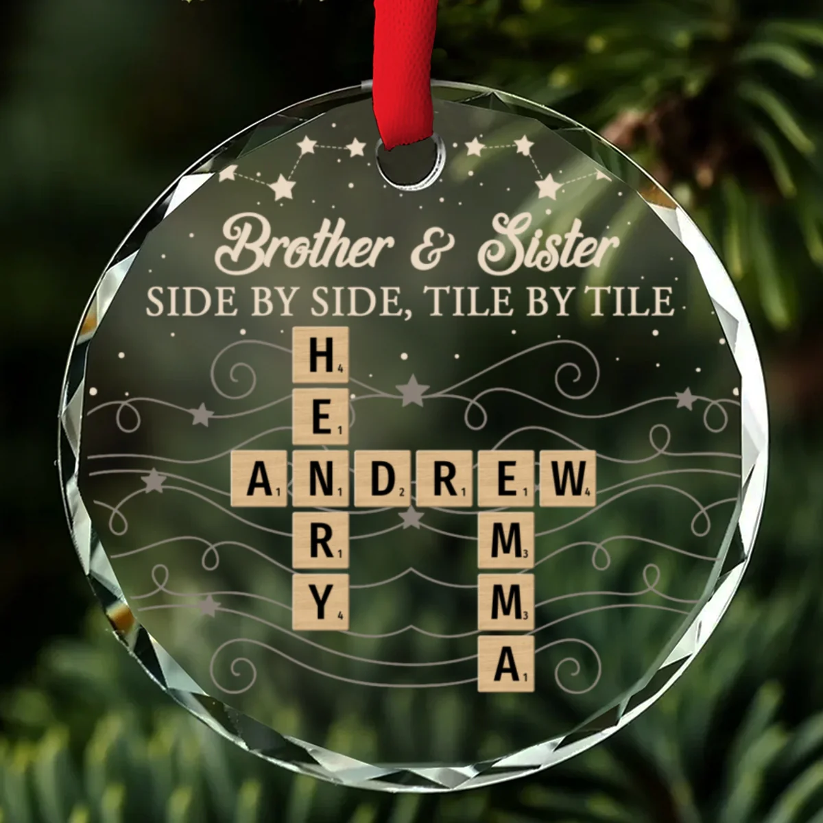 Together We Spell Out Love - Personalized Custom Glass Ornament - Image 6