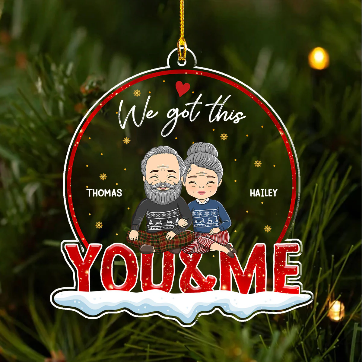 Together You And Me - Personalized Custom Acrylic Ornament - Image 2