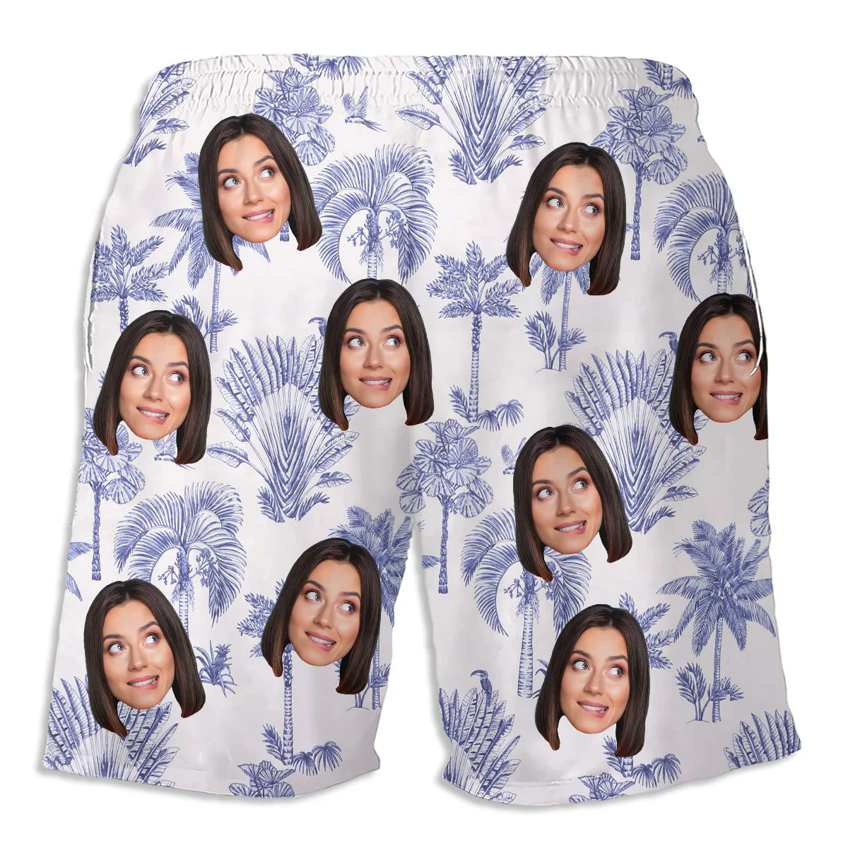Toile De Jouy Style - Personalized Custom Beach Shorts - Image 3