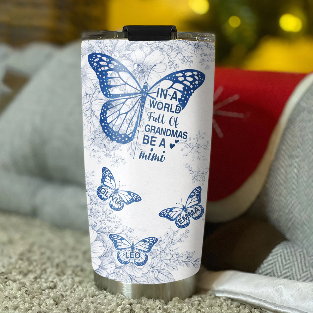Toile De Jouy World Full Of Grandmas - Personalized Custom Tumbler - Image 6