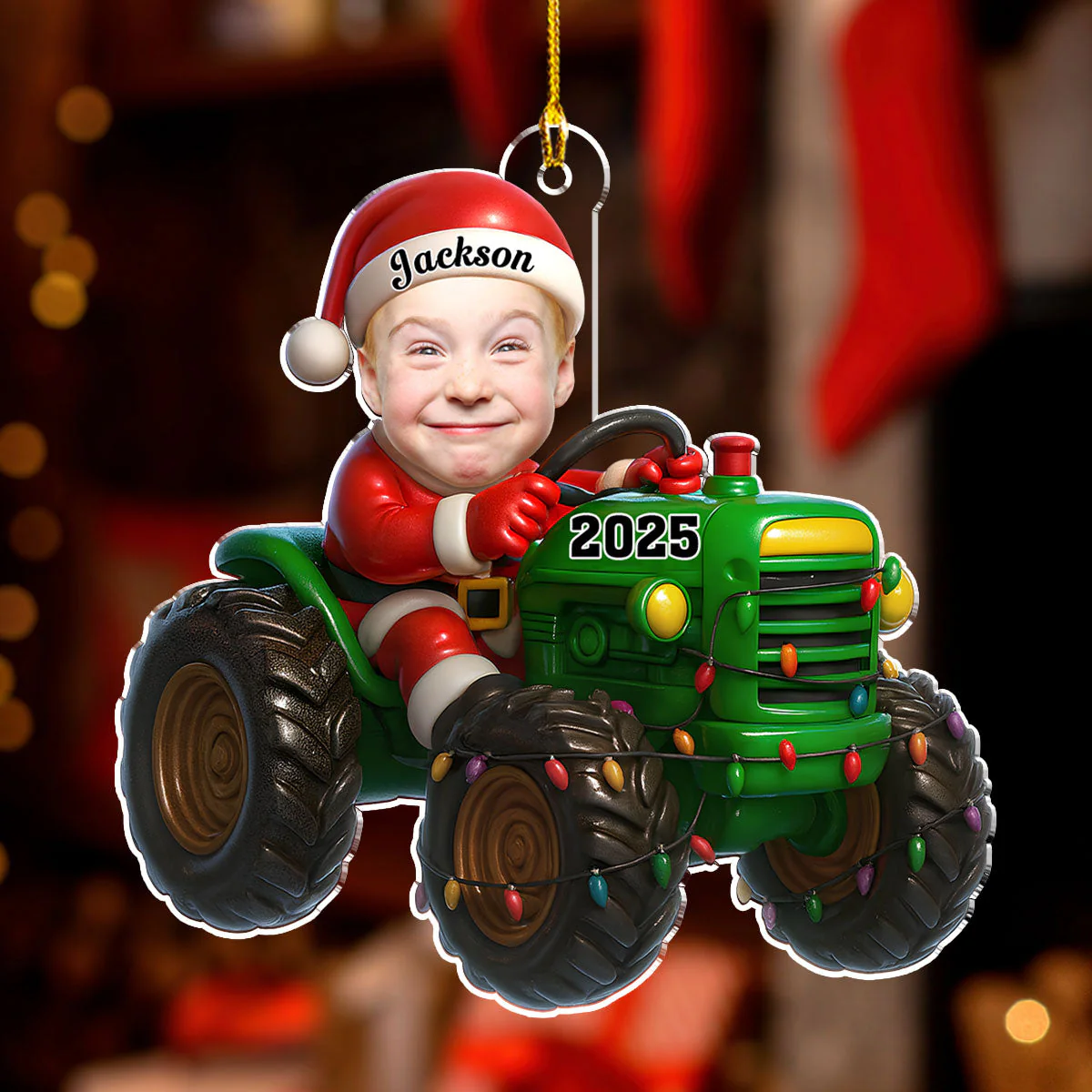 Tractor Driver - Personalized Custom Acrylic Ornament - Image 3
