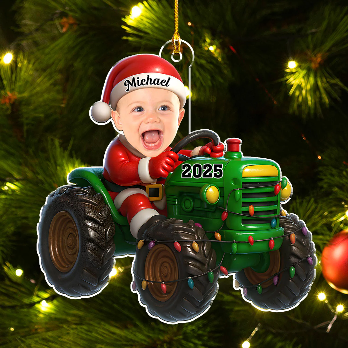 Tractor Driver - Personalized Custom Acrylic Ornament - Image 5