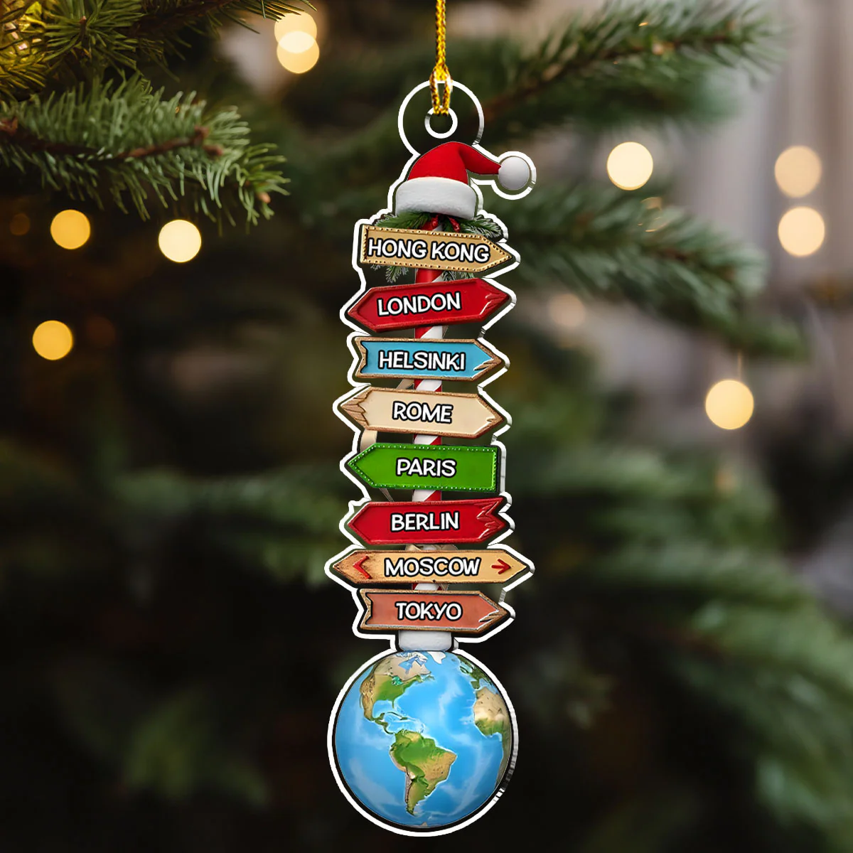 Travel Adventure - Personalized Custom Acrylic Ornament - Image 3