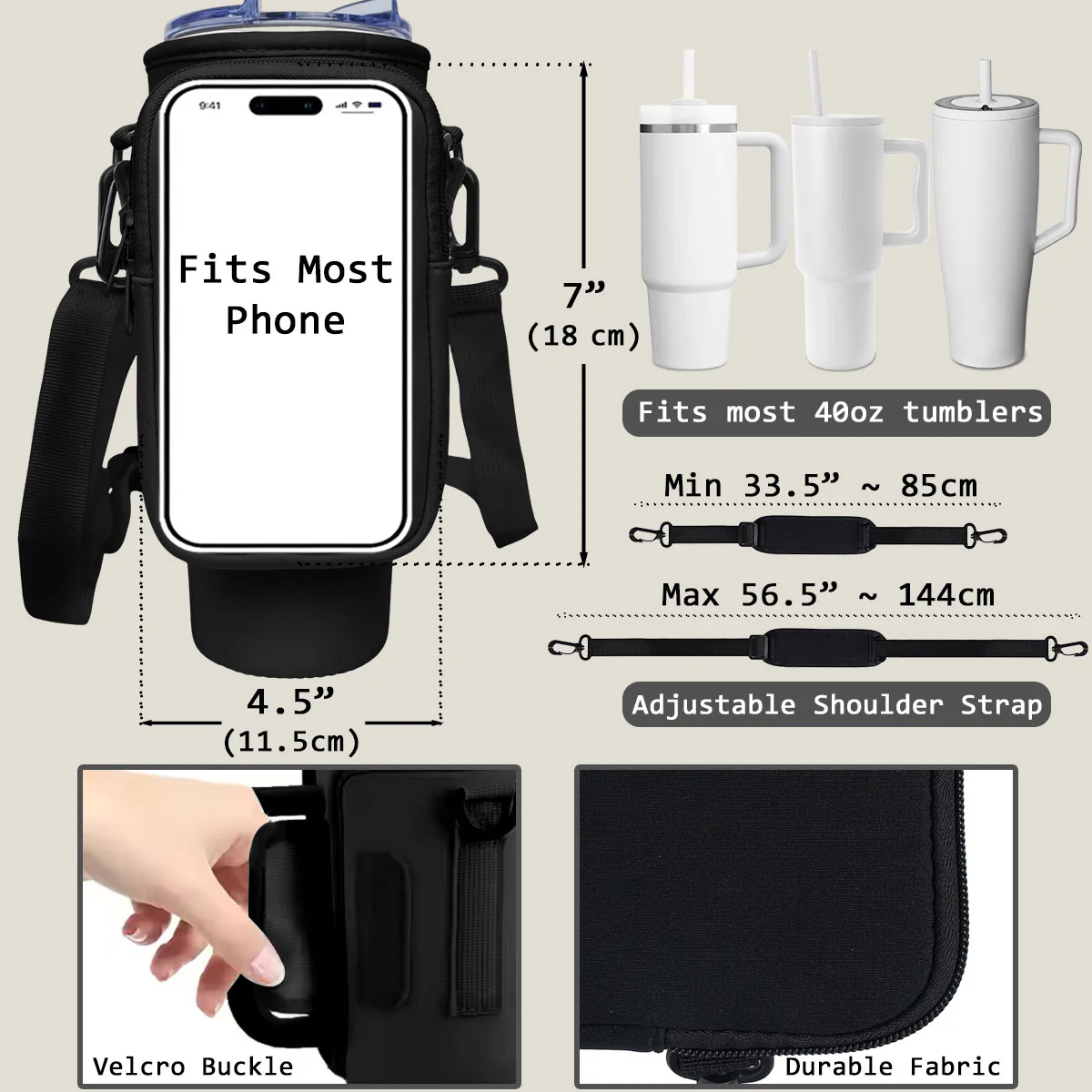 Travel Is My Therapy - Personalized Custom 40oz Water Bottle Carrier Bag - Image 5