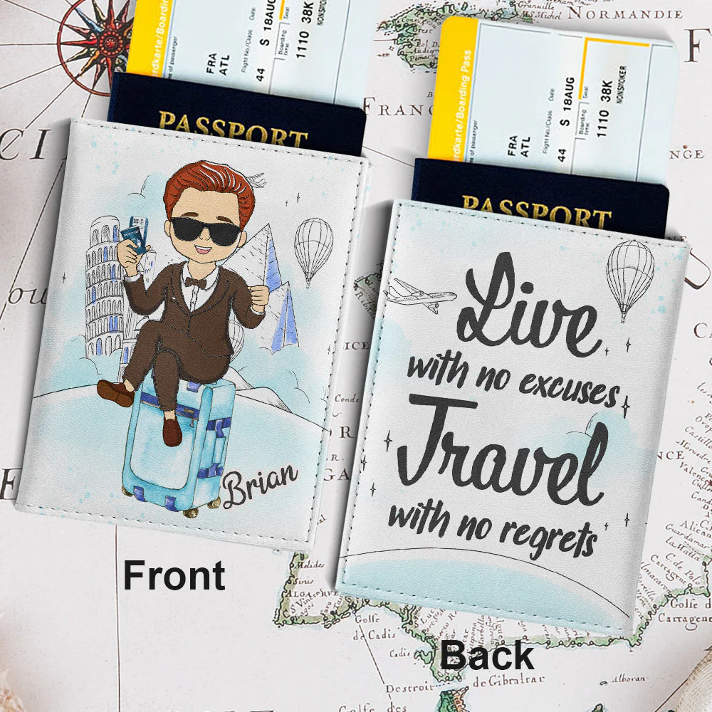 Travel With No Regrets - Personalized Custom Passport Cover - Image 3