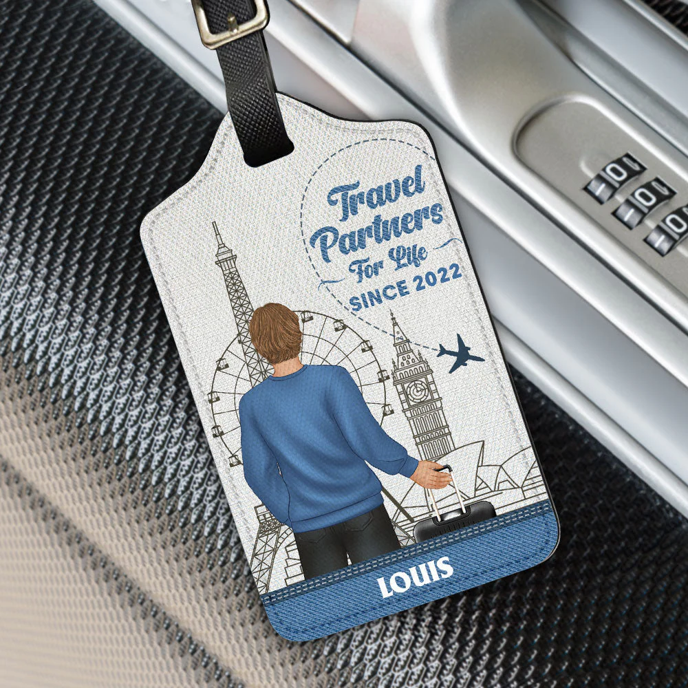 Traveling Couple - Gift For Traveling Lovers - Personalized Luggage Tag - Image 3