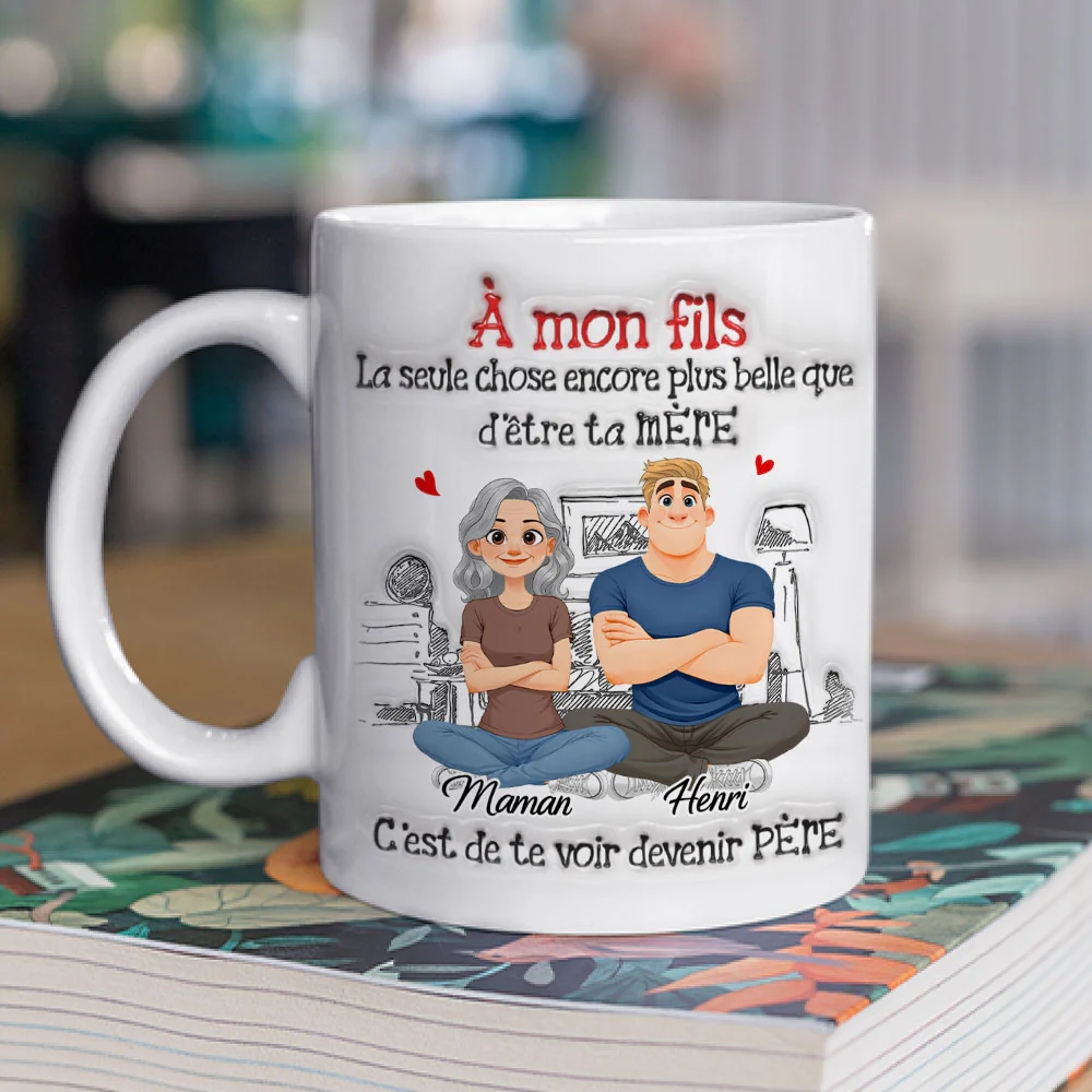 Être Papa - Mug Personnalisé Avec Effet 3D En Relief - Image 2