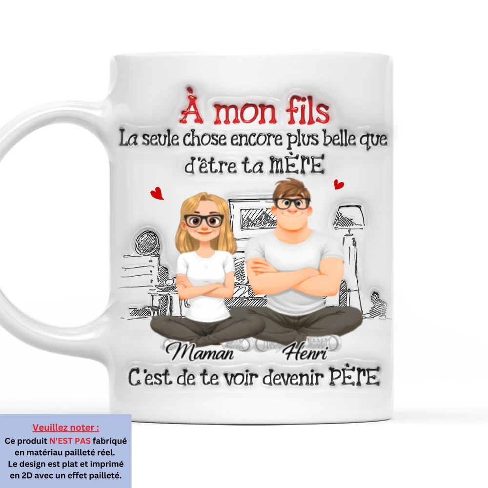Être Papa - Mug Personnalisé Avec Effet 3D En Relief - Image 7