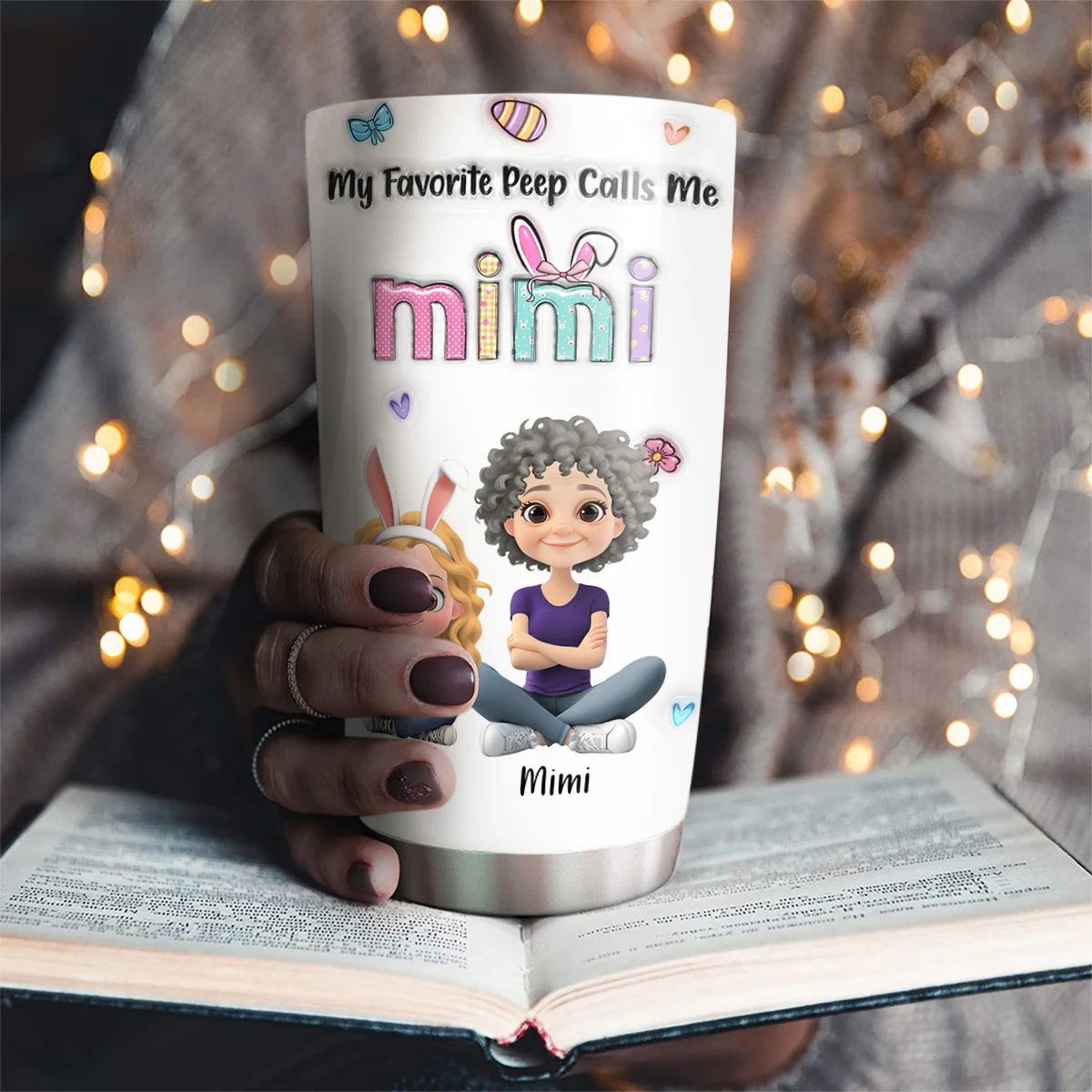 Treat All Grandkids With Kindness - Personalized Custom 3D Inflated Effect Tumbler - Image 2