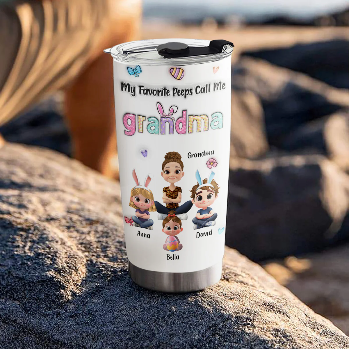 Treat All Grandkids With Kindness - Personalized Custom 3D Inflated Effect Tumbler - Image 5