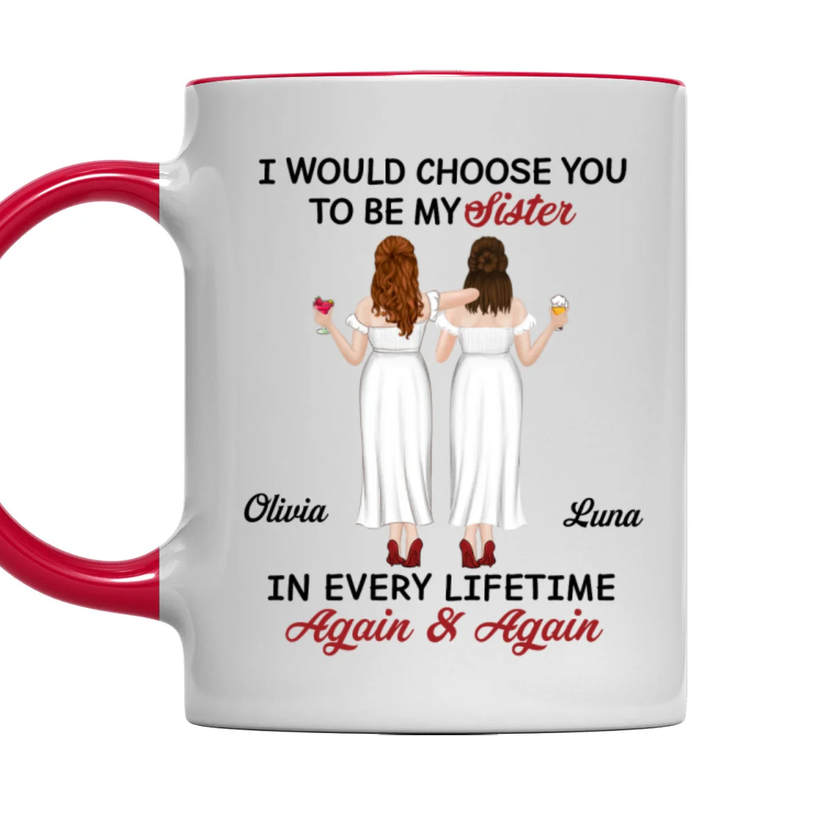 True Friends Always - Personalized Custom Accent Mug - Image 10