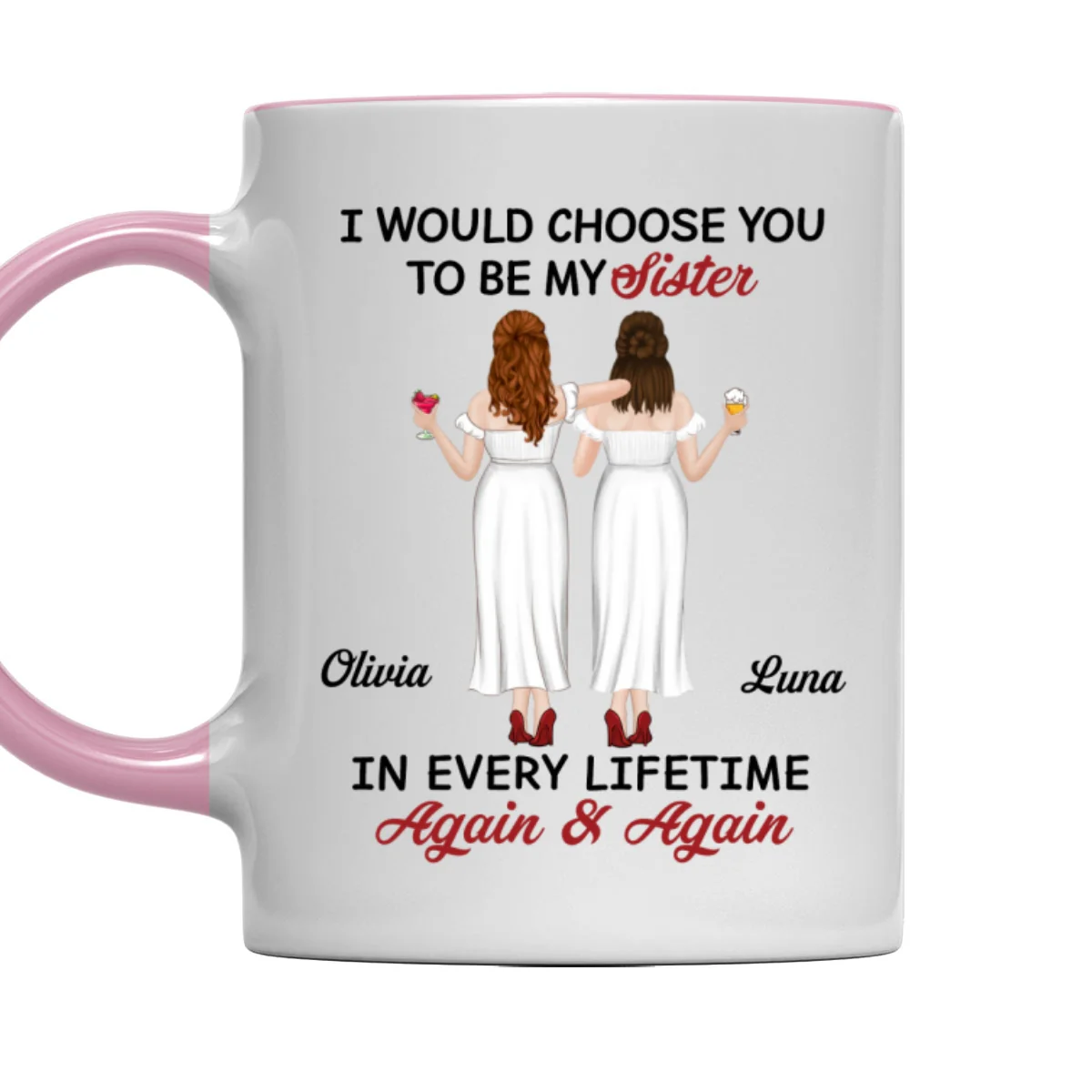 True Friends Always - Personalized Custom Accent Mug - Image 8