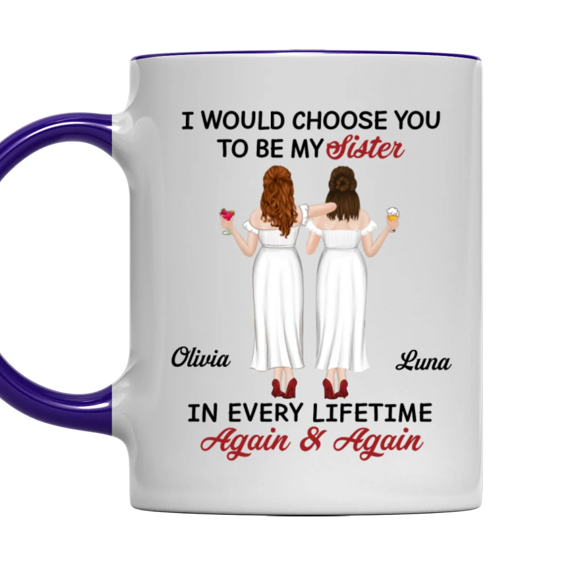 True Friends Always - Personalized Custom Accent Mug - Image 9