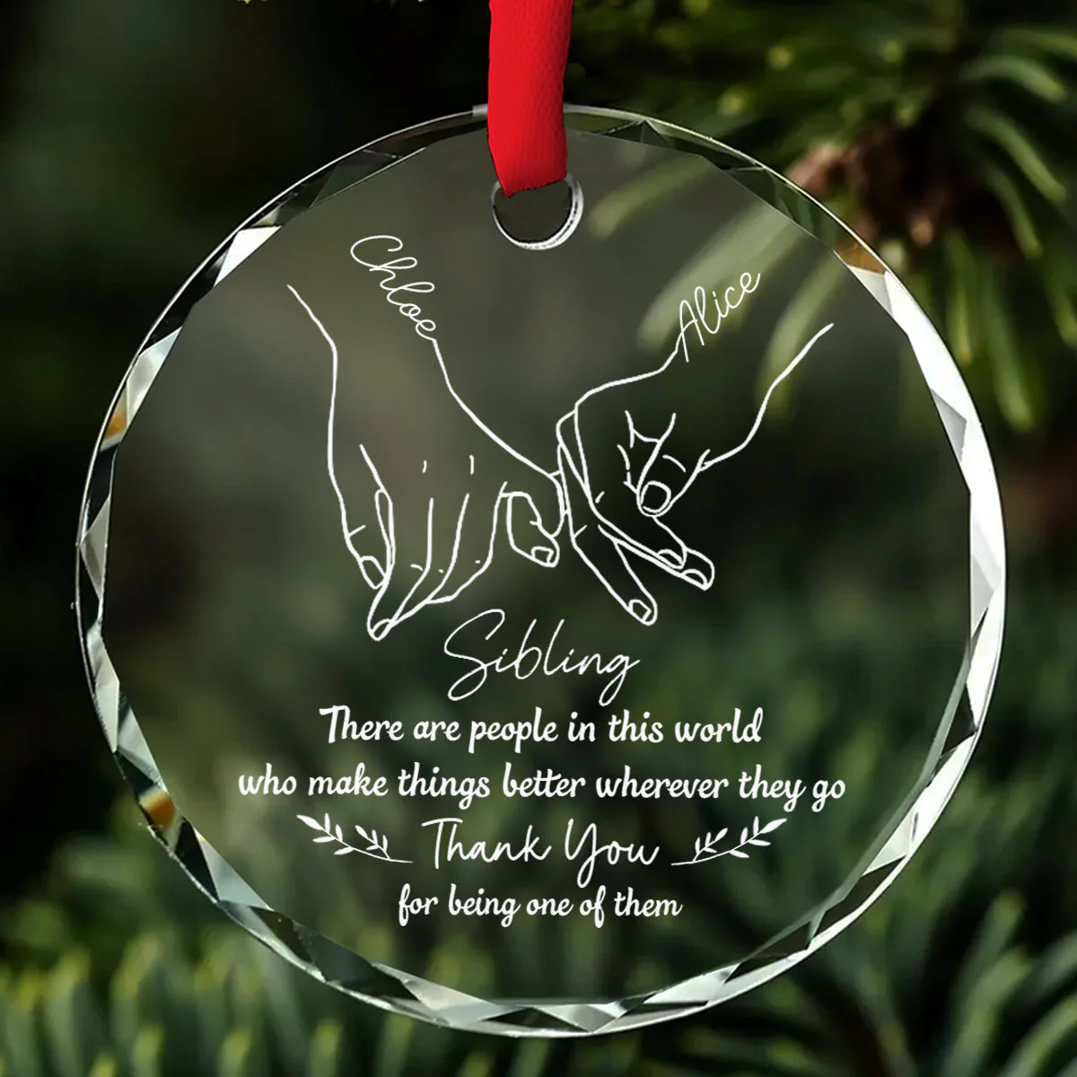 True Friends Are Great Riches - Personalized Custom Glass Ornament - Image 3