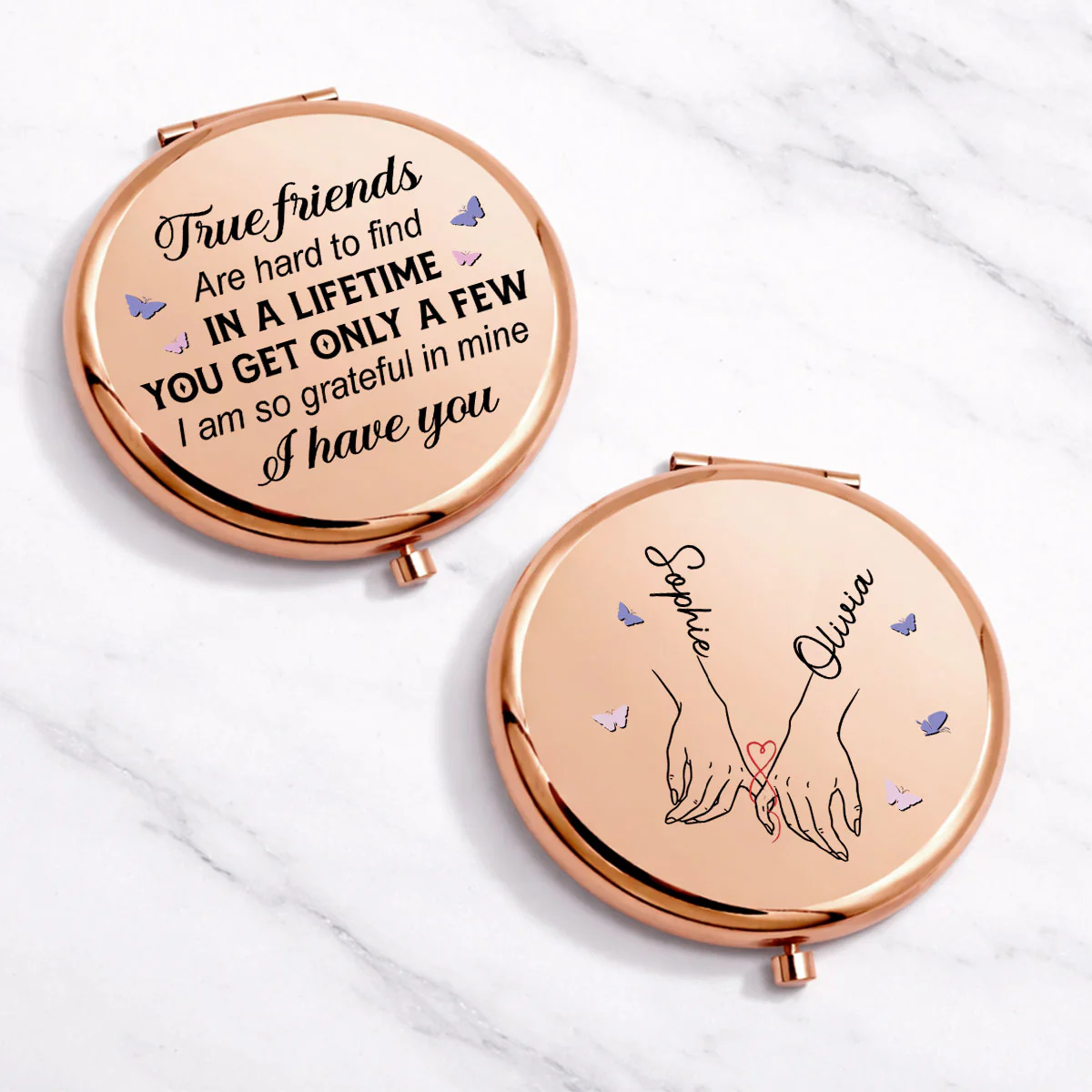 True Friends - Personalized Custom Compact Mirror - Image 2