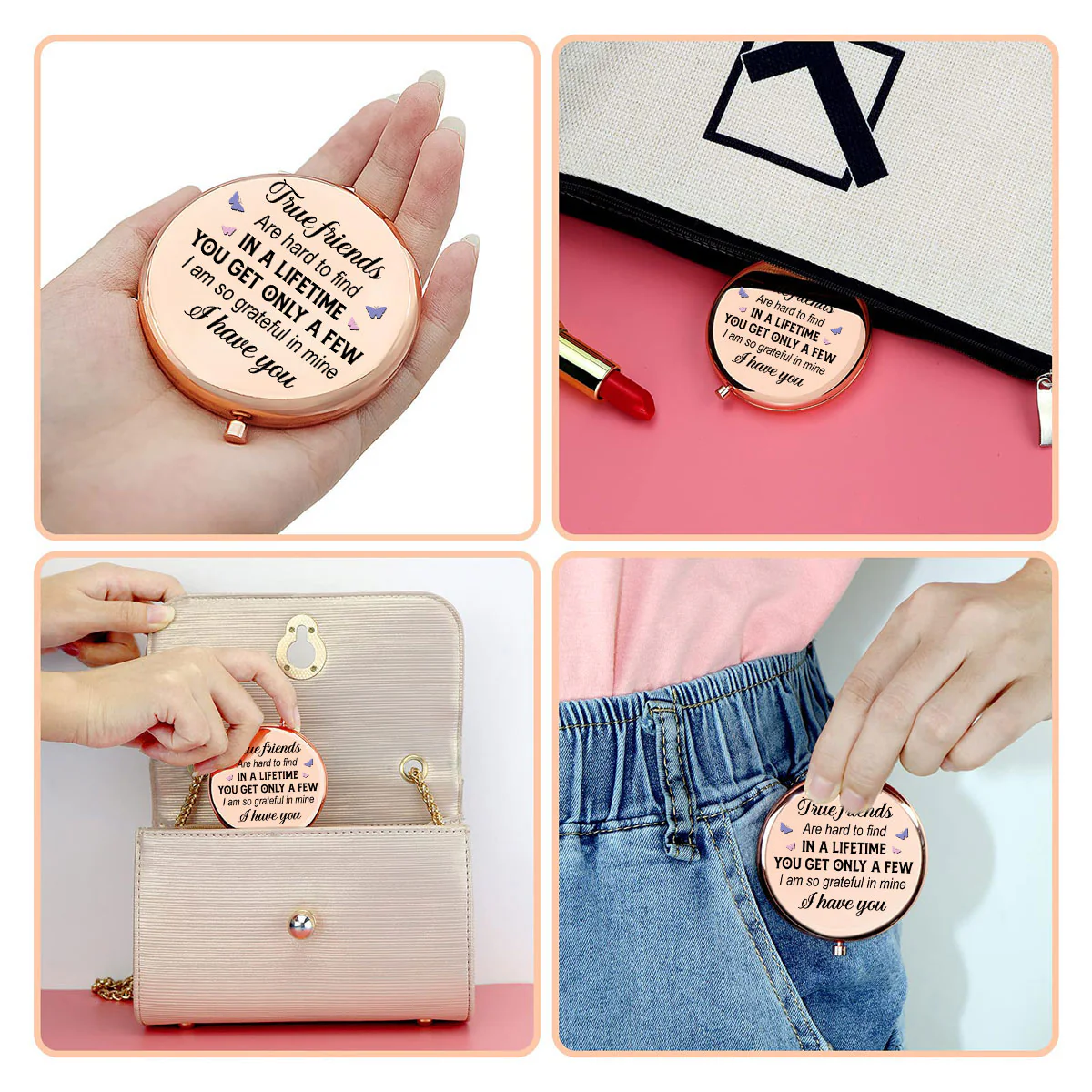 True Friends - Personalized Custom Compact Mirror - Image 5