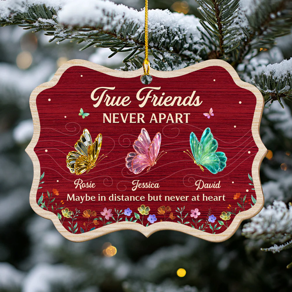 True Friends - Personalized Custom Wood Ornament - Image 2