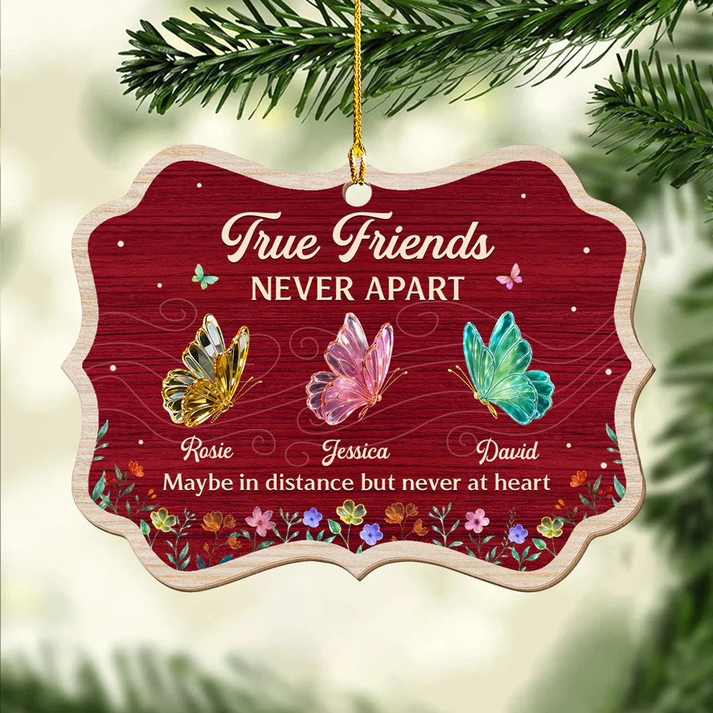 True Friends - Personalized Custom Wood Ornament - Image 4