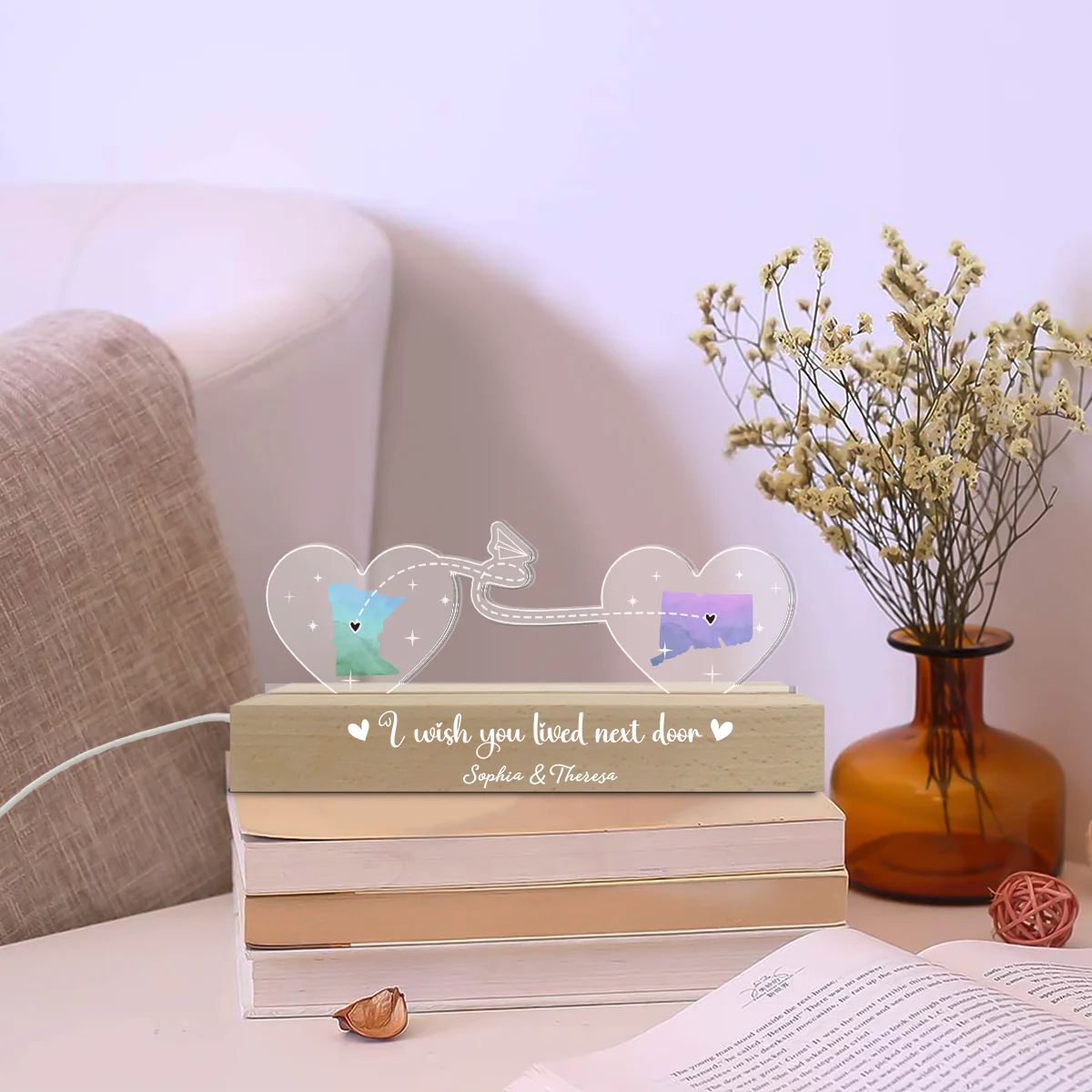 True Friendship Is A Precious Gift - Personalized Custom Acrylic Letters 3D LED Night Light - Image 2