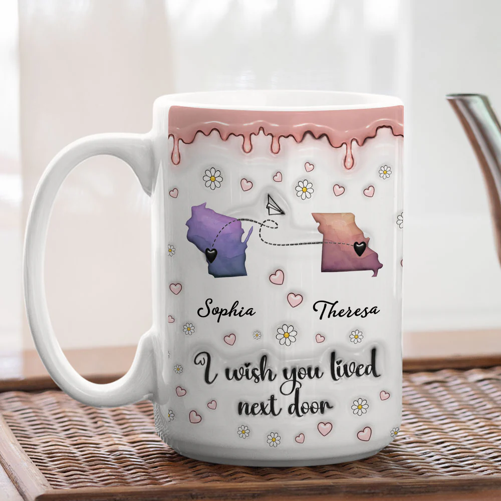 True Friendship Knows No Distance - Personalized Custom 3D Inflated Effect Mug - Image 5