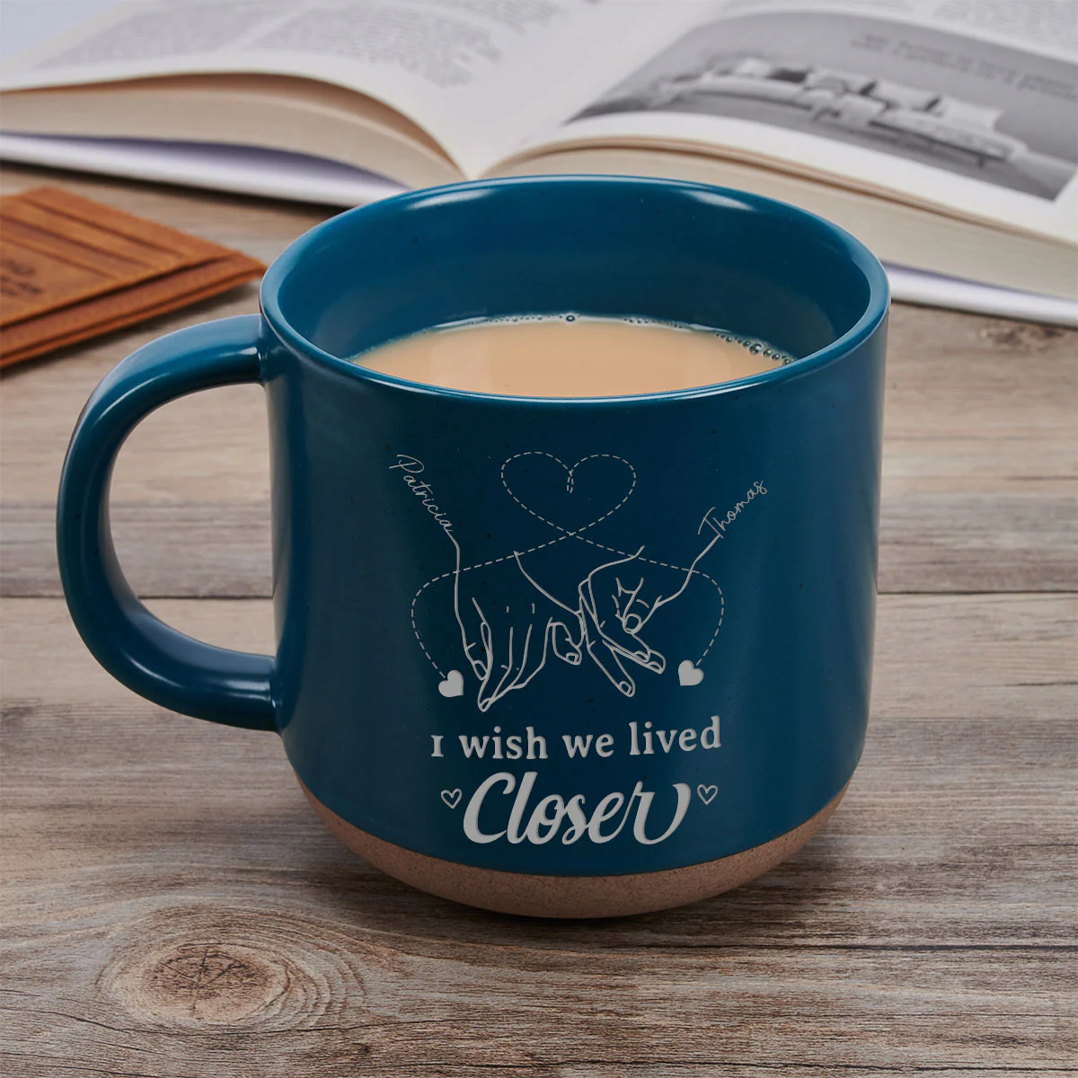 True Friendship Knows No Distance - Personalized Custom Engraved Pottery Mug - Image 2