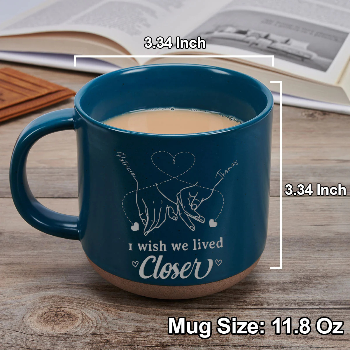 True Friendship Knows No Distance - Personalized Custom Engraved Pottery Mug - Image 4