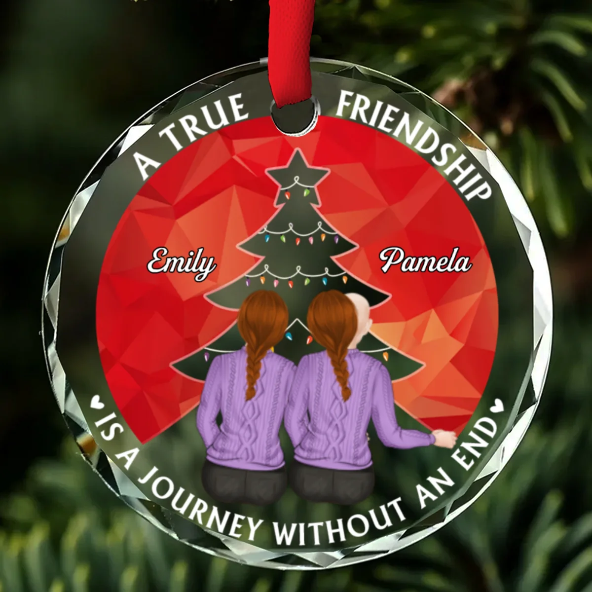 True Friendship - Personalized Custom Glass Ornament - Image 6