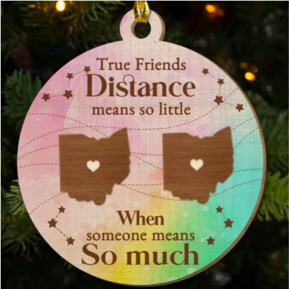 True Friendship Resists Time - Personalized Custom Freeshape 2-Layered Wood Ornament - Image 6