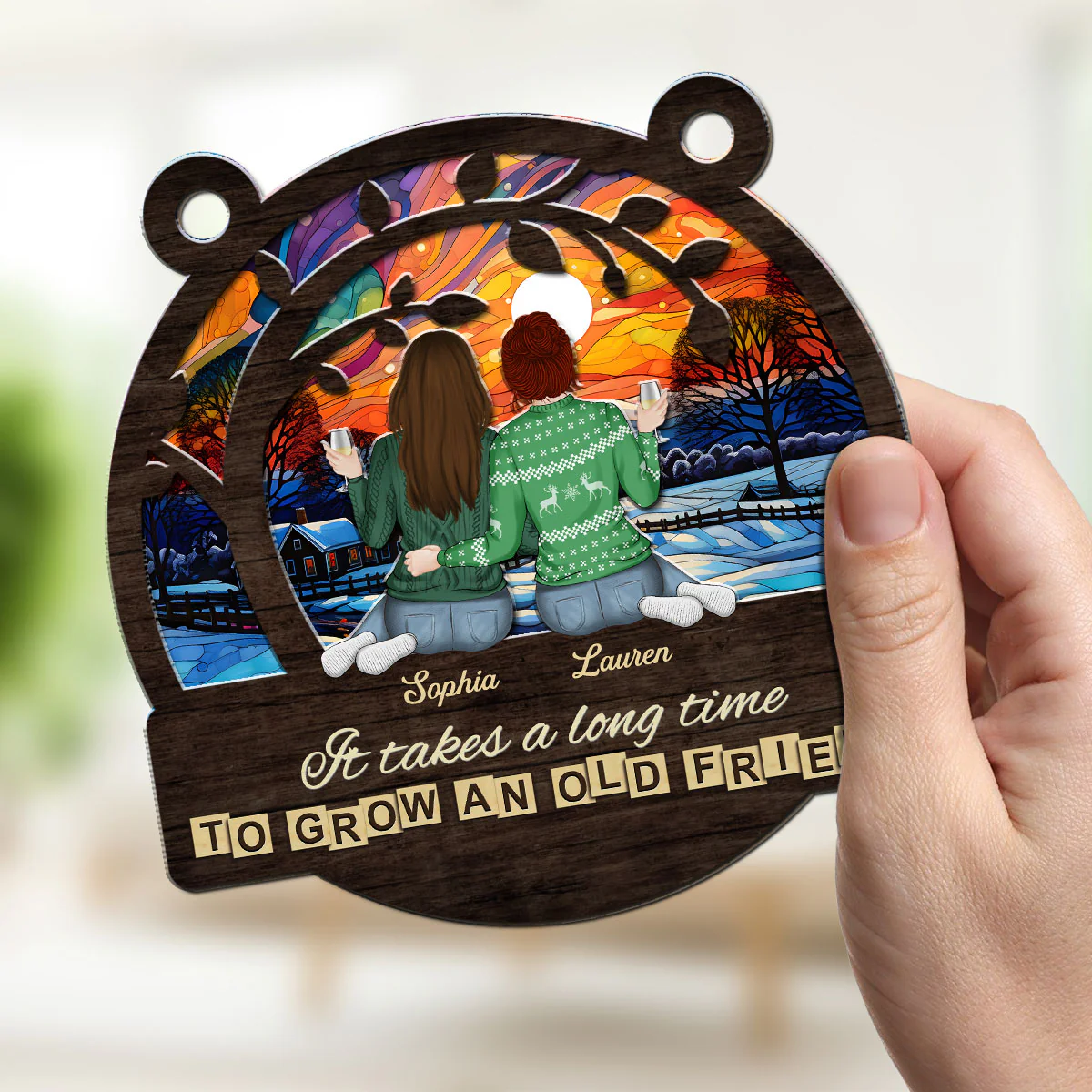 True Friendship Take Time To Grow - Personalized Custom Suncatcher - Image 3