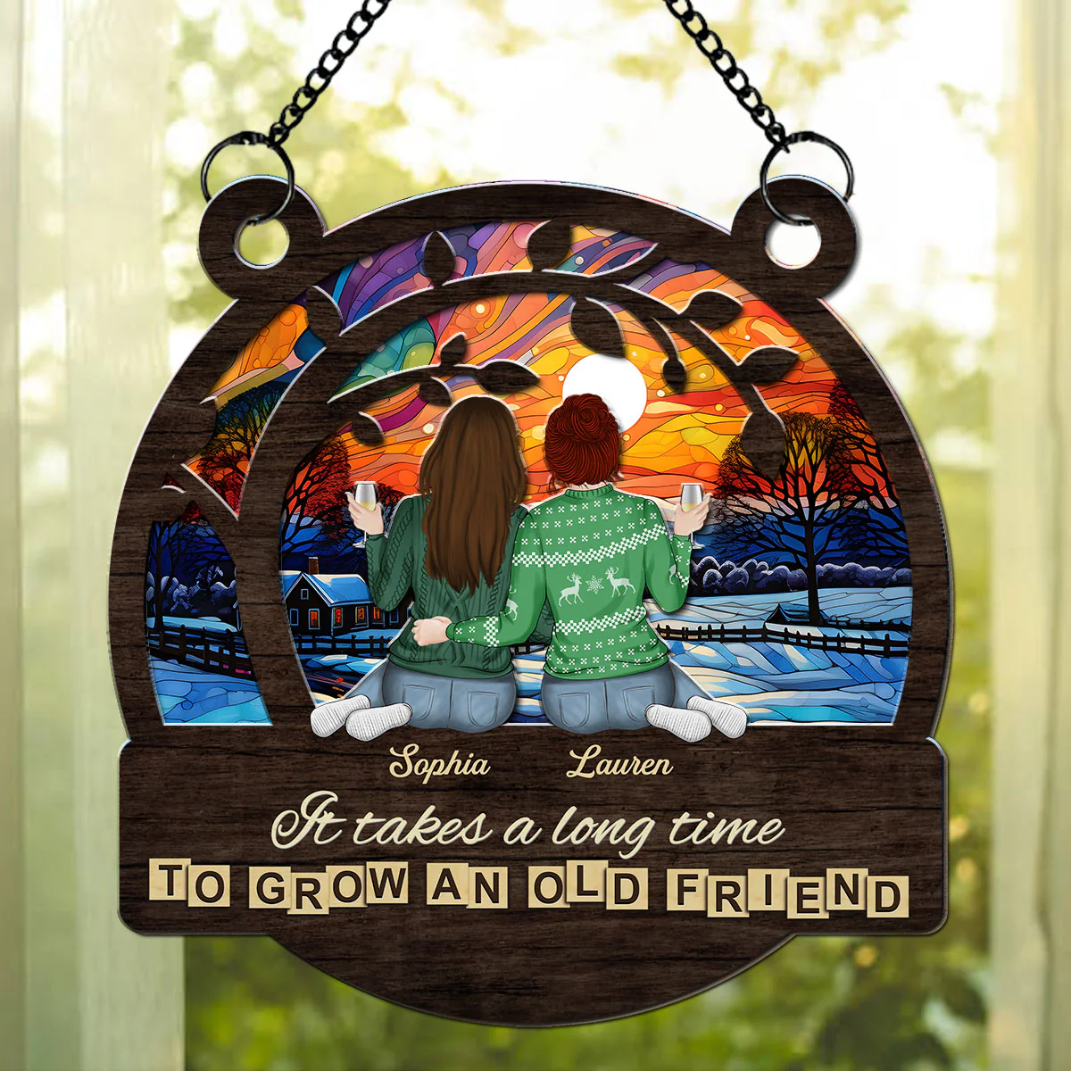 True Friendship Take Time To Grow - Personalized Custom Suncatcher - Image 4