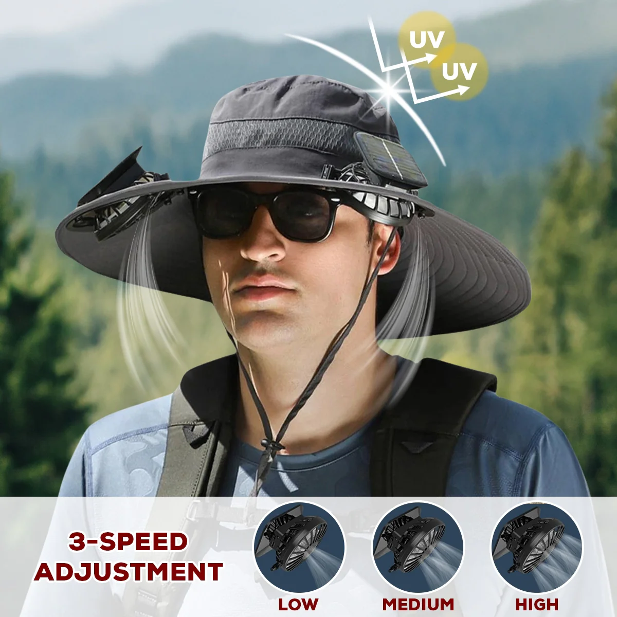 Truly A Queen Of Campers - Personalized Custom Solar Fan Hat - Image 4