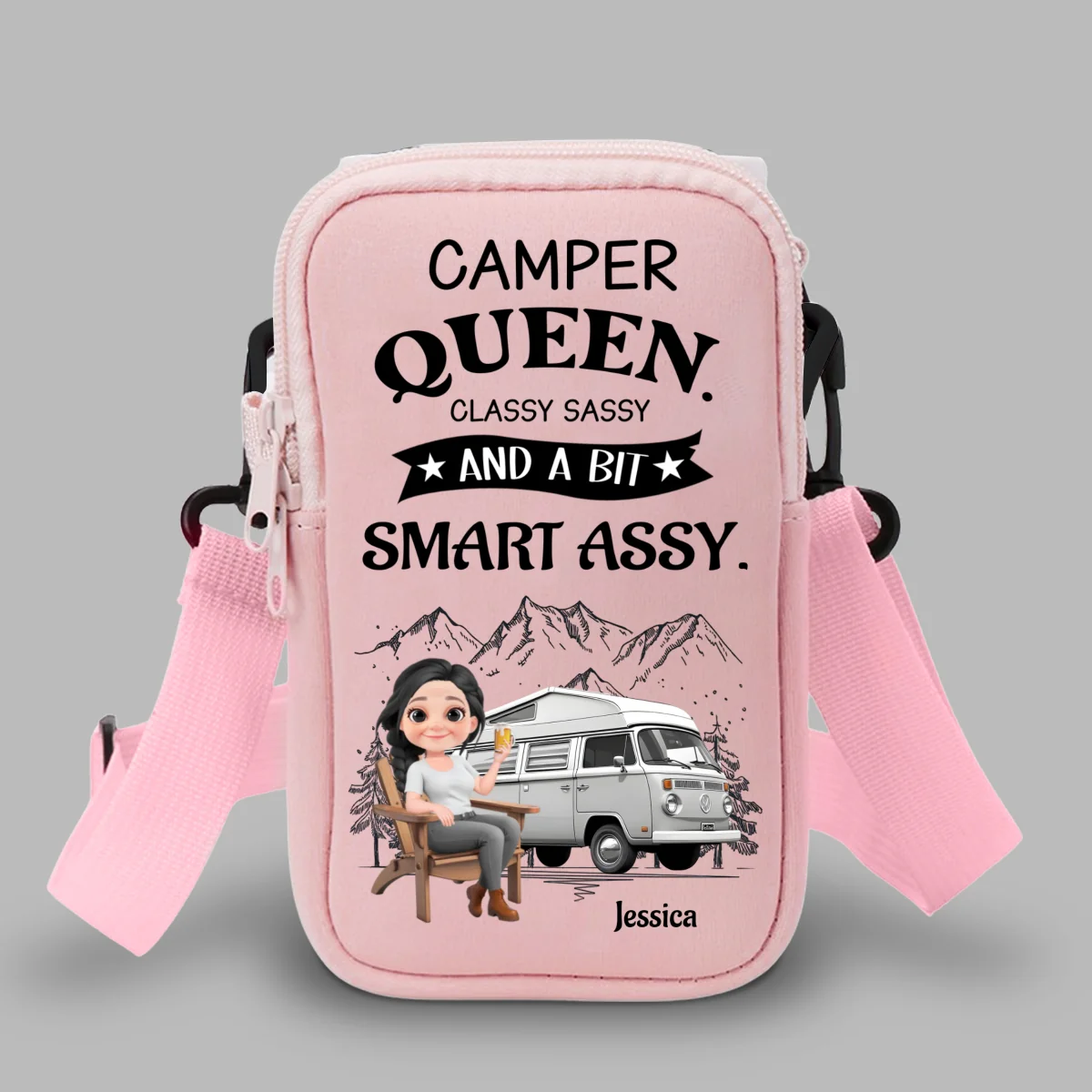 Truly A Queen Of Campers - Personalized Custom Water Bottle Carrier Bag - Image 11